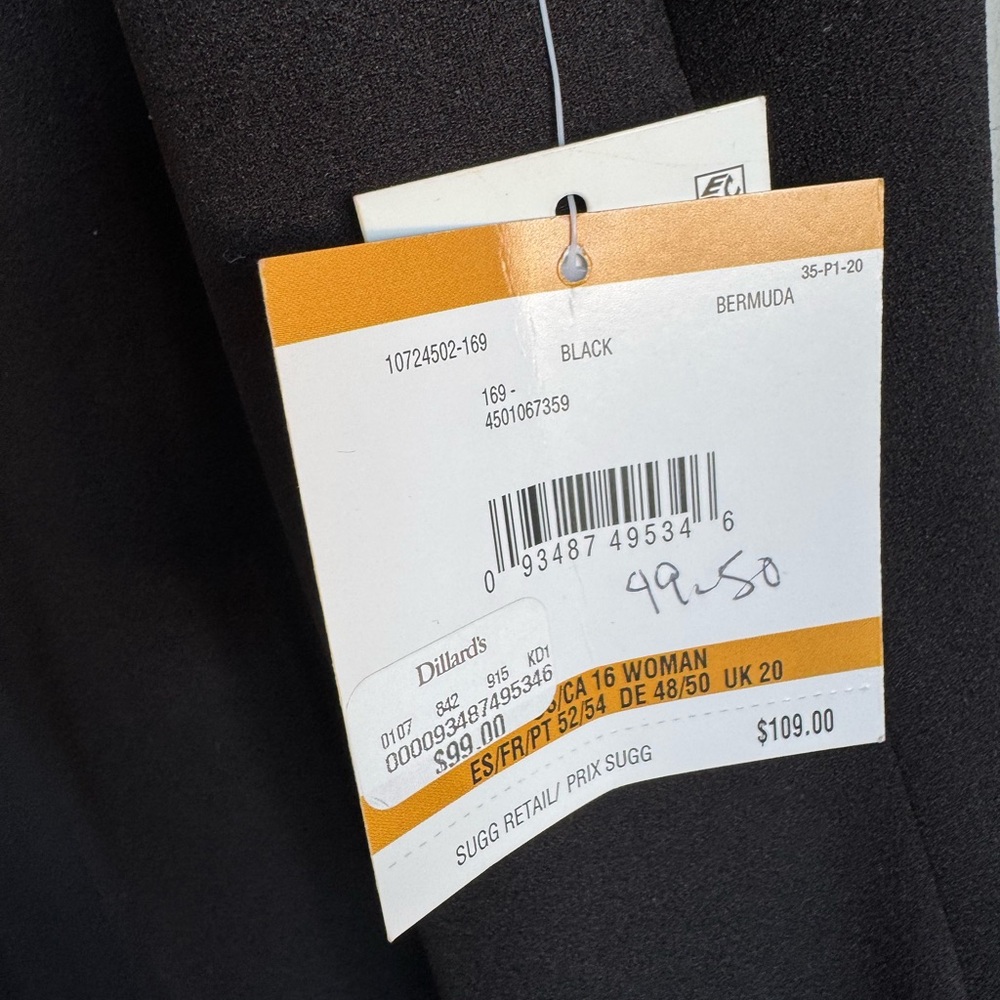 Kasper Black Mini Dress with Scalloped Hem - Picture 9 of 9